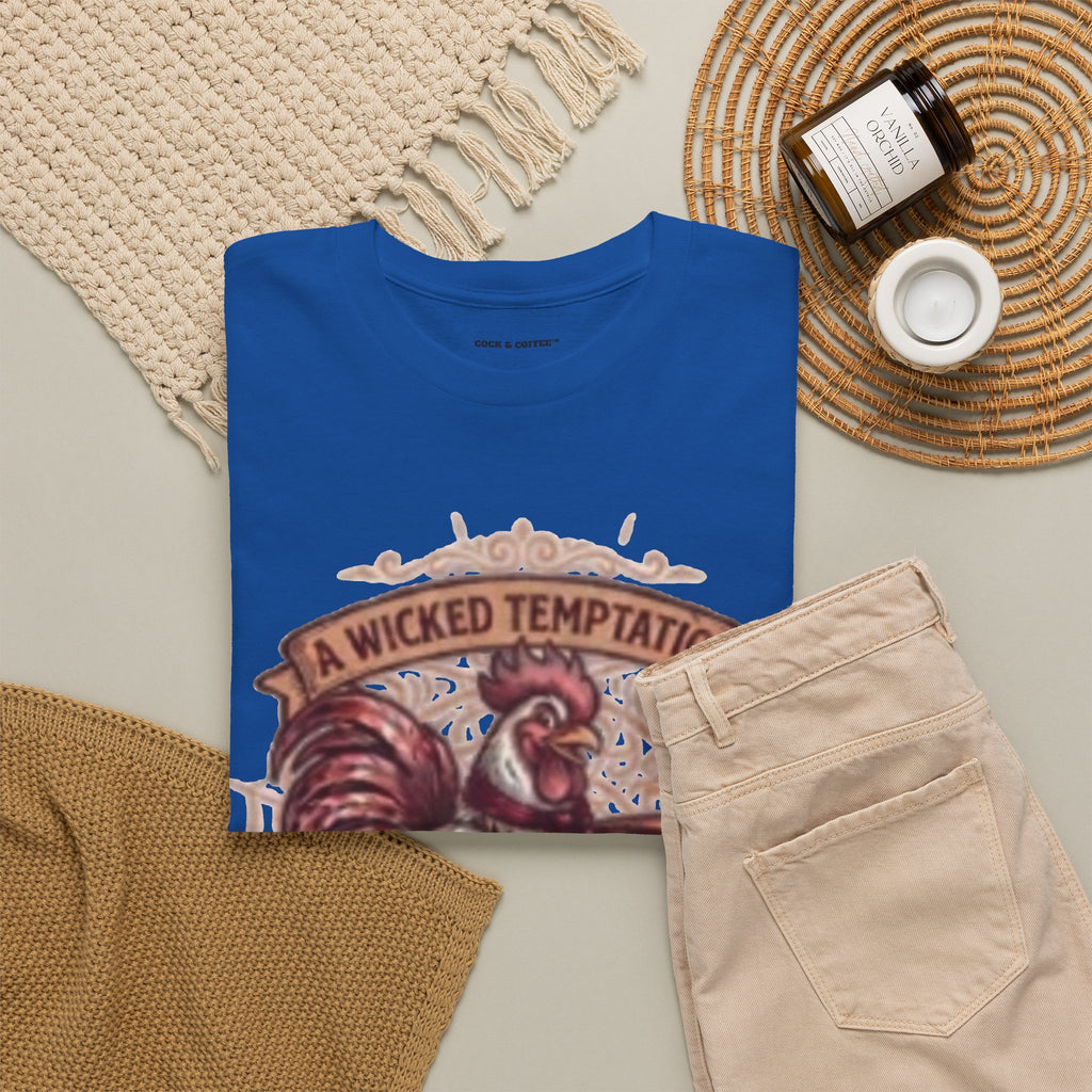 Rooster Coffee Tee — "A Wicked Temptation in Every Drip"