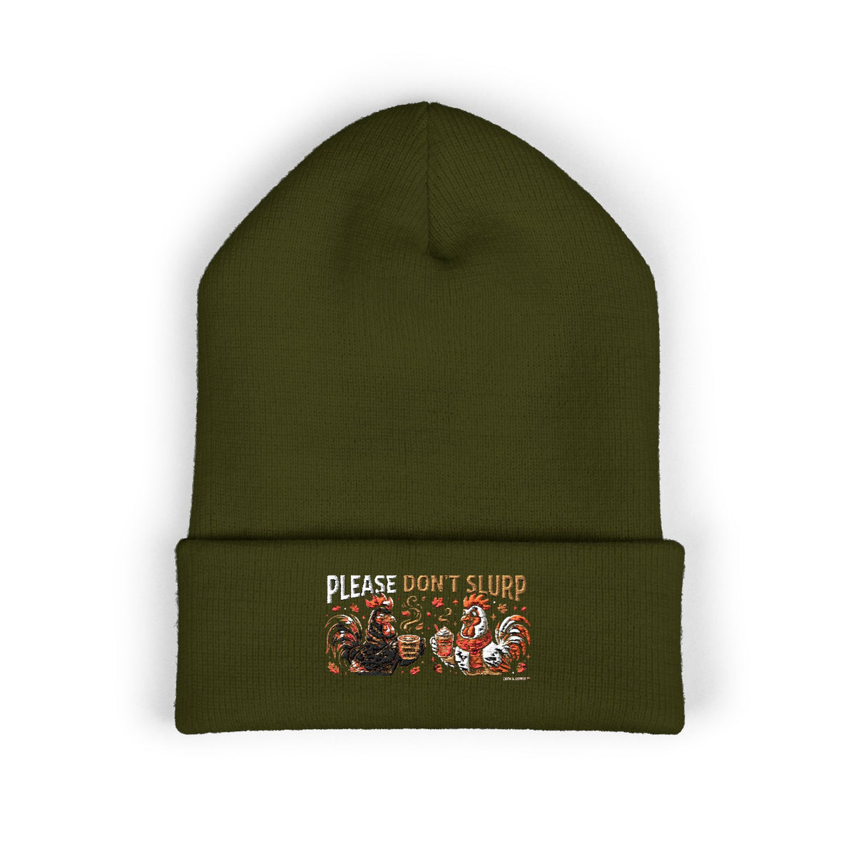 Embroidered 'Please Don't Slurp' Cuffed Beanie
