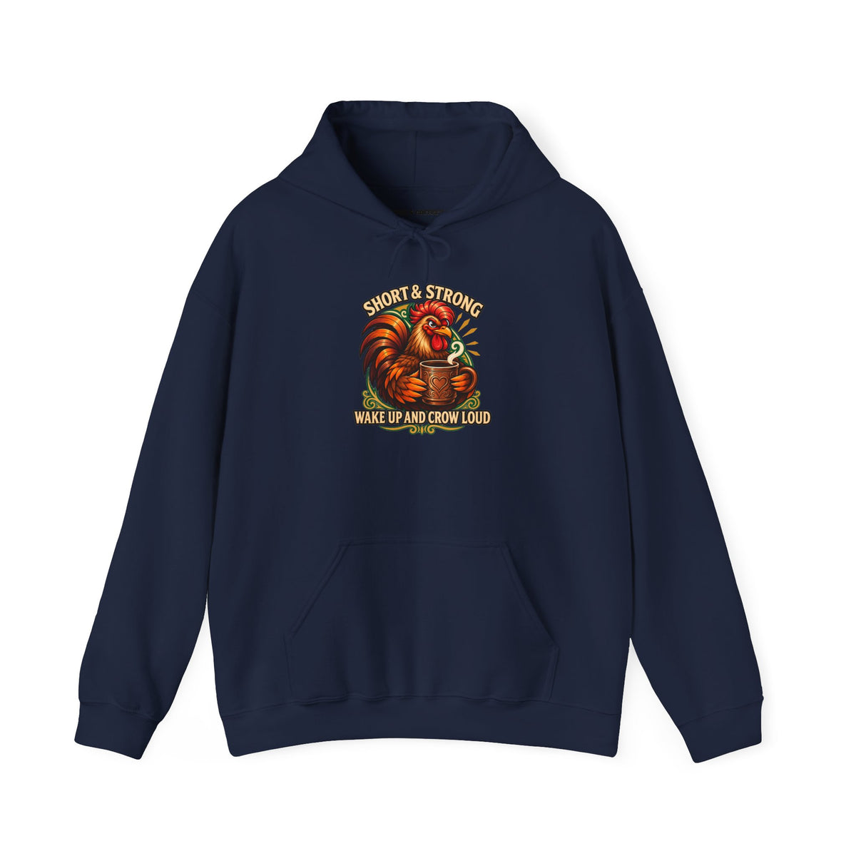 Rooster Strong Hoodie – Vintage Farm Rooster Coffee Design Short and Strong
