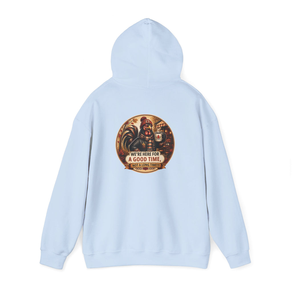 Retro Carnival Hoodie – “We’re Here for a Good Time” Vintage Fair Graphic