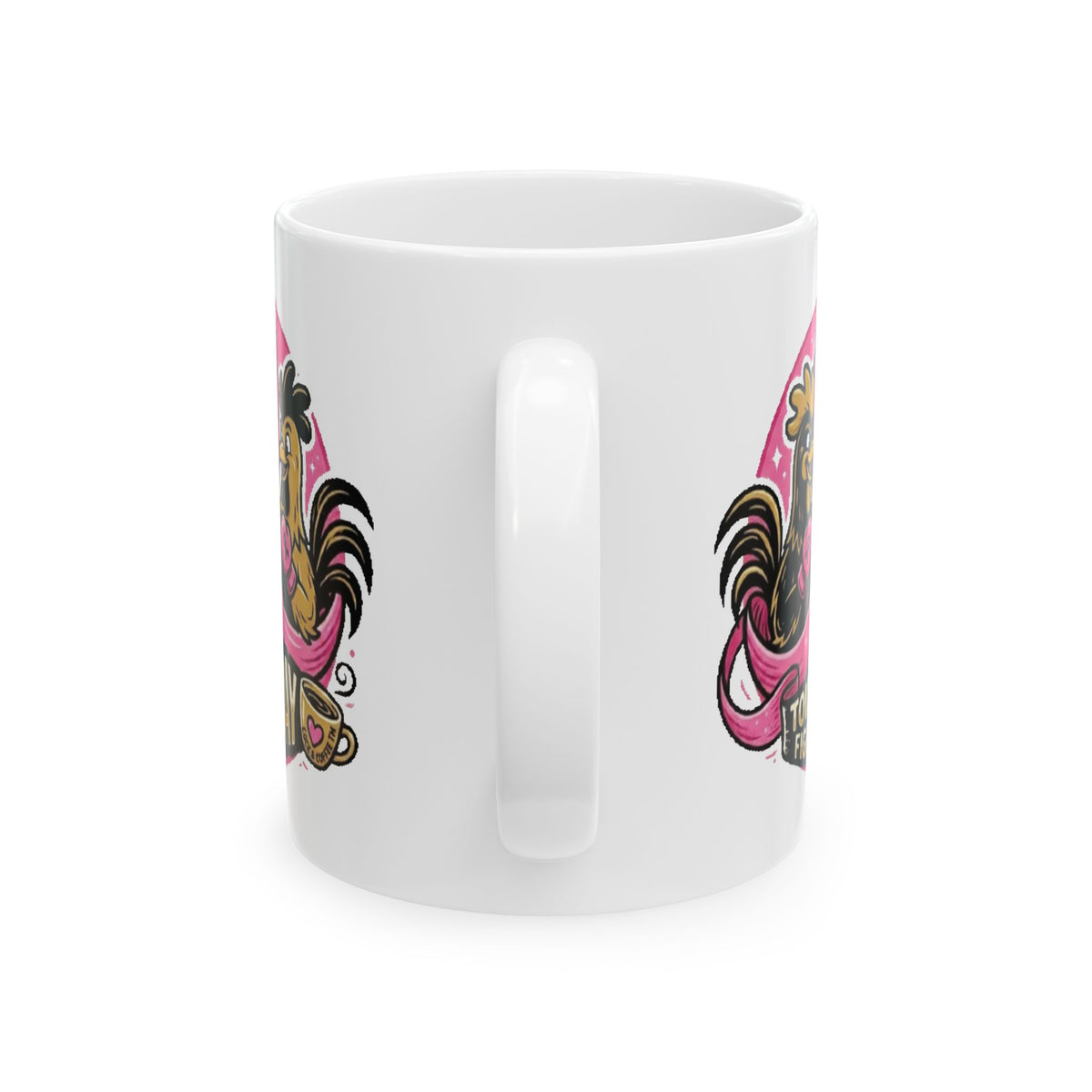 Rooster Coffee Mug - 'Nos Vamos a Echar' Retro Pink Cafe Ceramic Mug (11oz & 15oz)