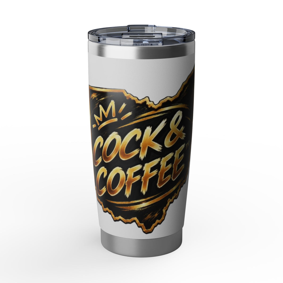 Cock & Coffee Stainless Steel 20oz Tumbler — Travel Mug for Morning Coffee Lovers