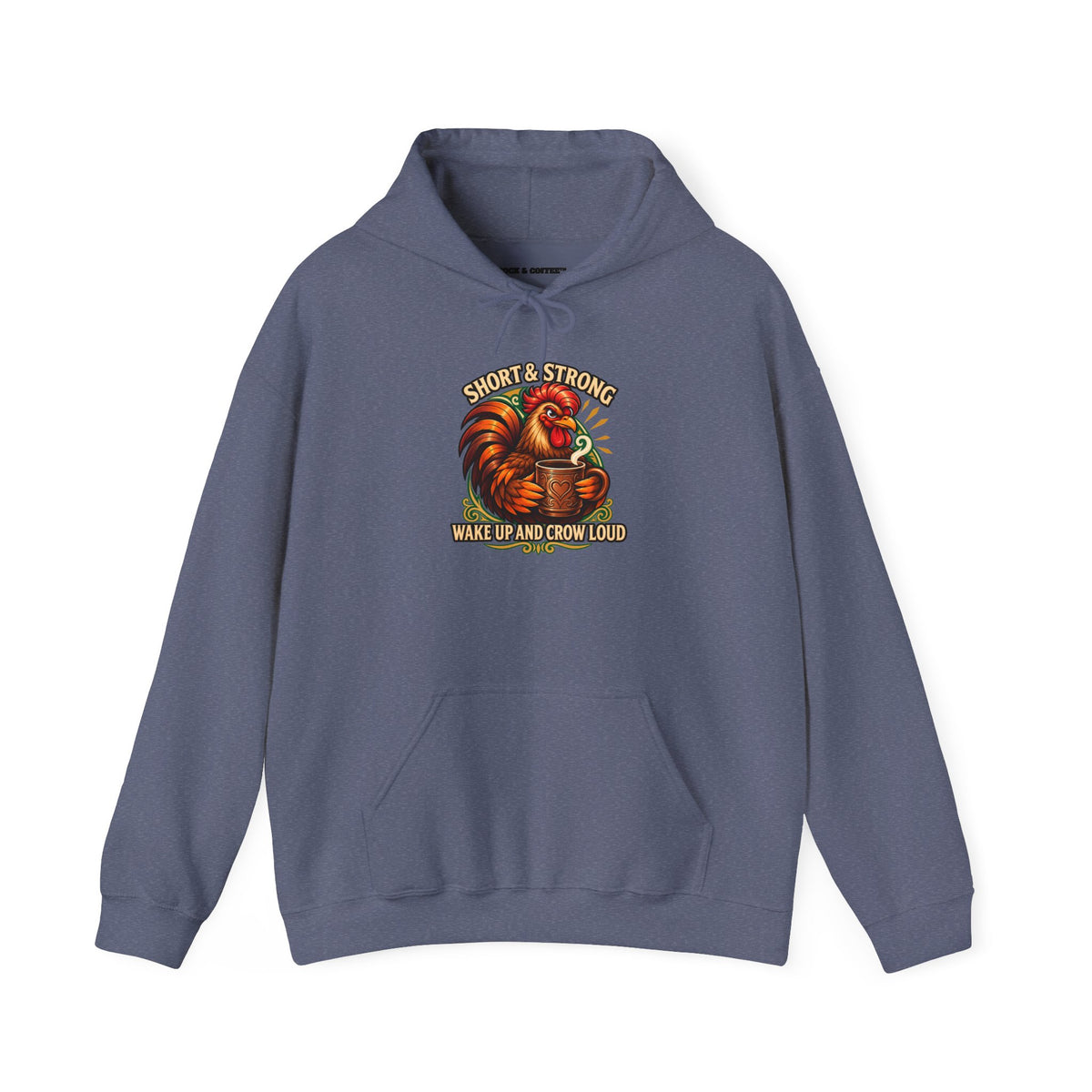 Rooster Strong Hoodie – Vintage Farm Rooster Coffee Design Short and Strong