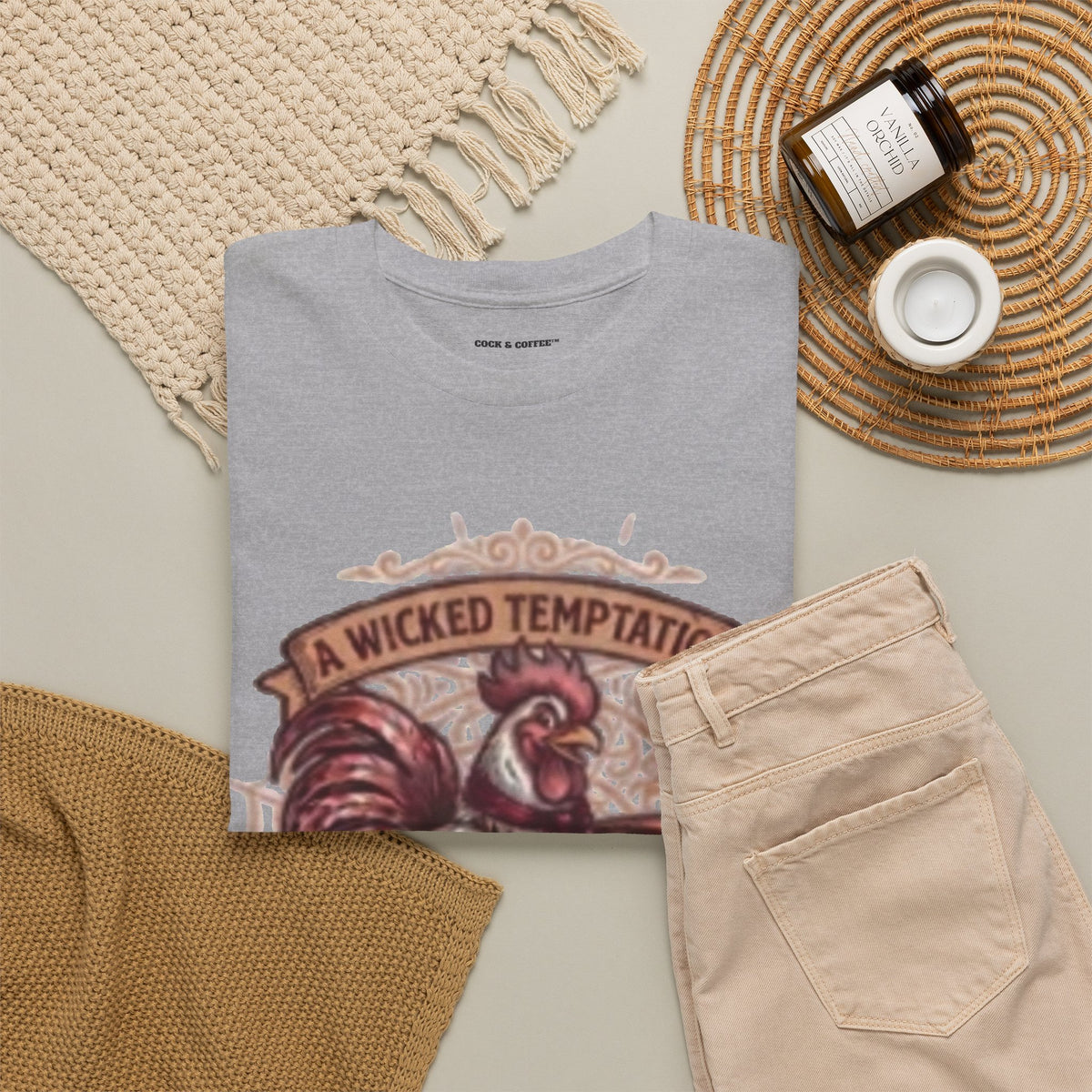 Rooster Coffee Tee — "A Wicked Temptation in Every Drip"