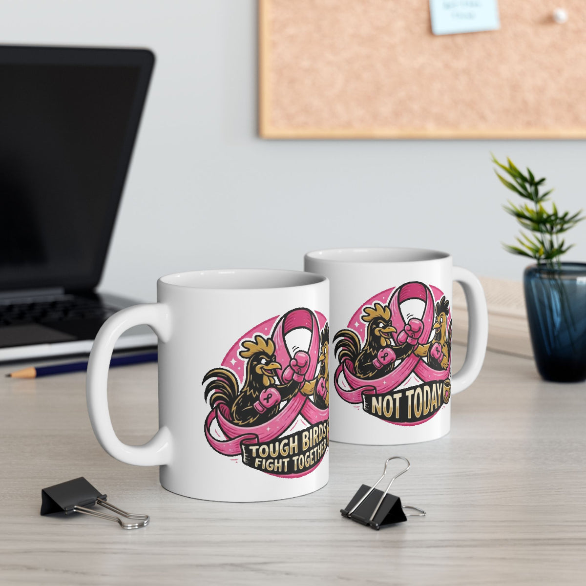 Rooster Coffee Mug - 'Nos Vamos a Echar' Retro Pink Cafe Ceramic Mug (11oz & 15oz)