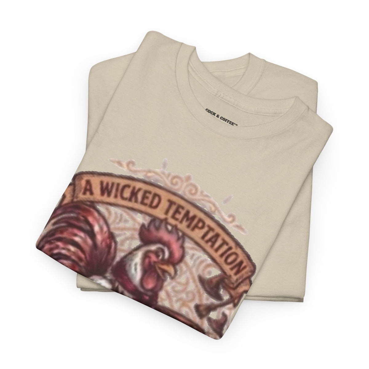 Rooster Coffee Tee — "A Wicked Temptation in Every Drip"