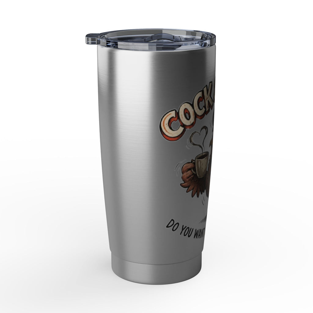 Rooster & Coffee 20oz Travel Tumbler — 'Cock & Coffee' Funny Morning Mug for Coffee Lovers