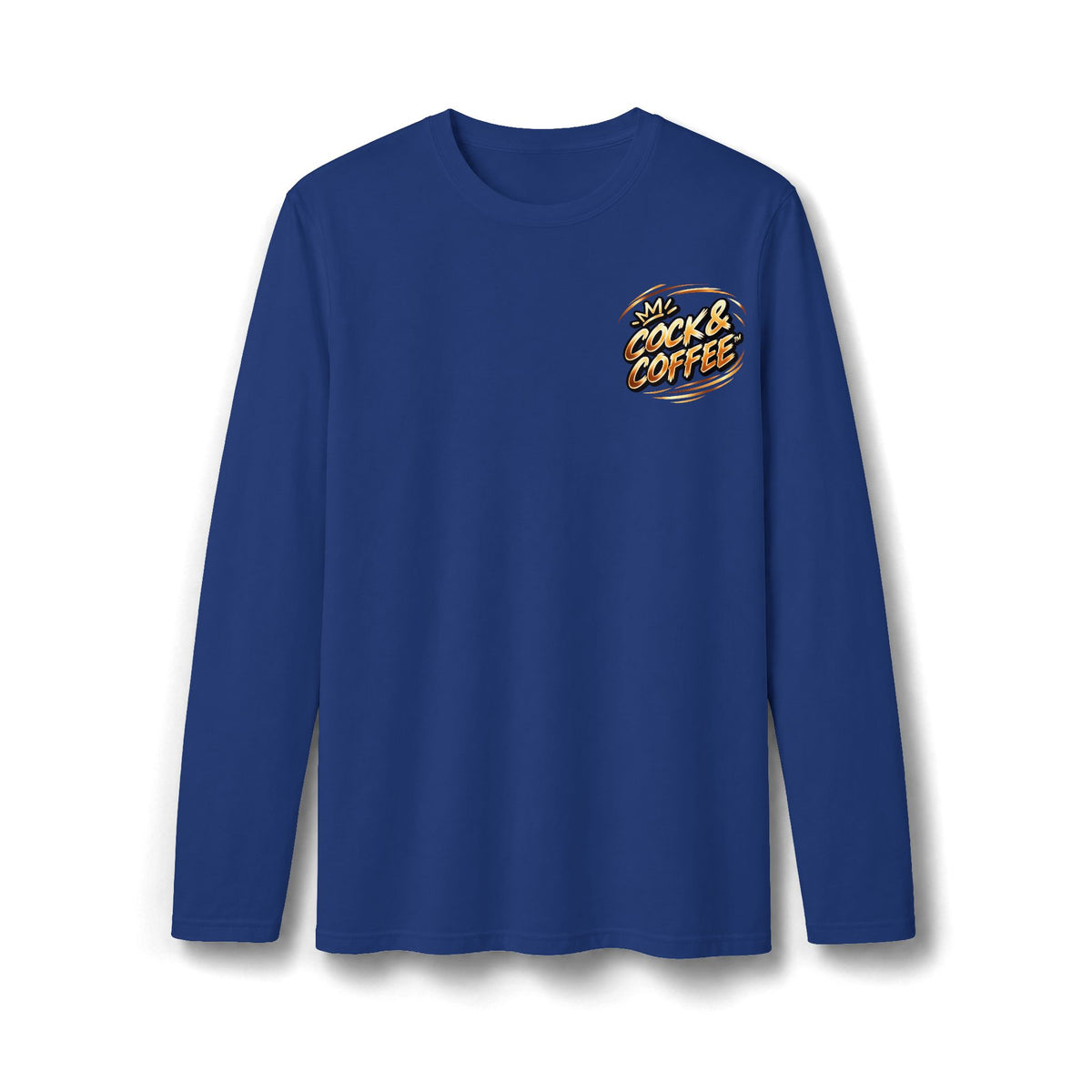 Coffee Lover Long Sleeve T-Shirt — "Love Cock and Coffee" Chest Graphic