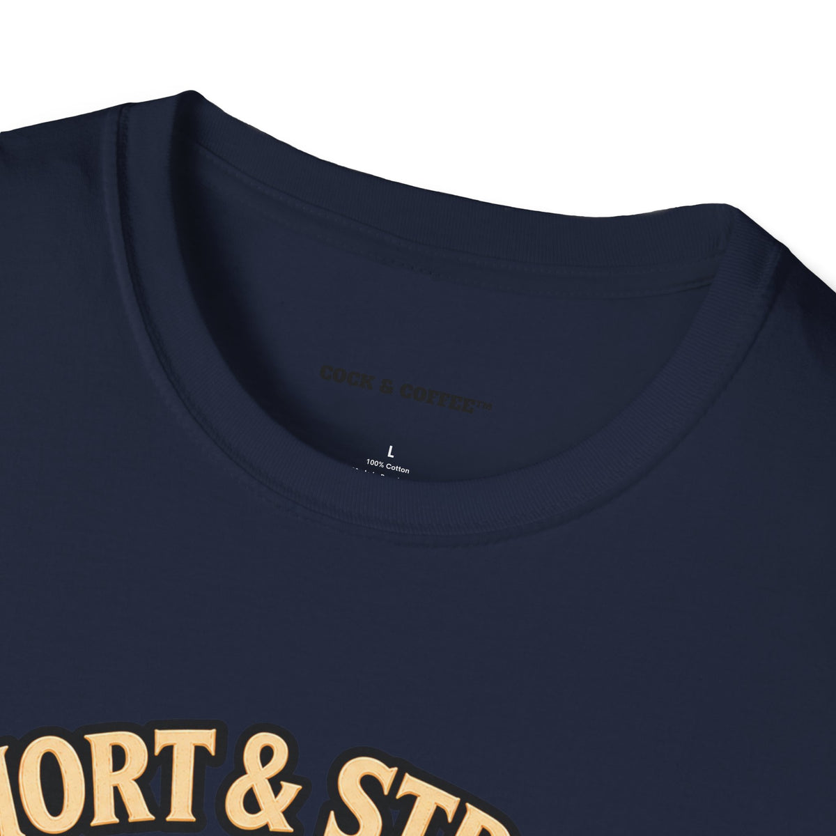 Rooster Coffee Tee — "Short & Strong, Wake Up and Crow Loud" Graphic T-Shirt