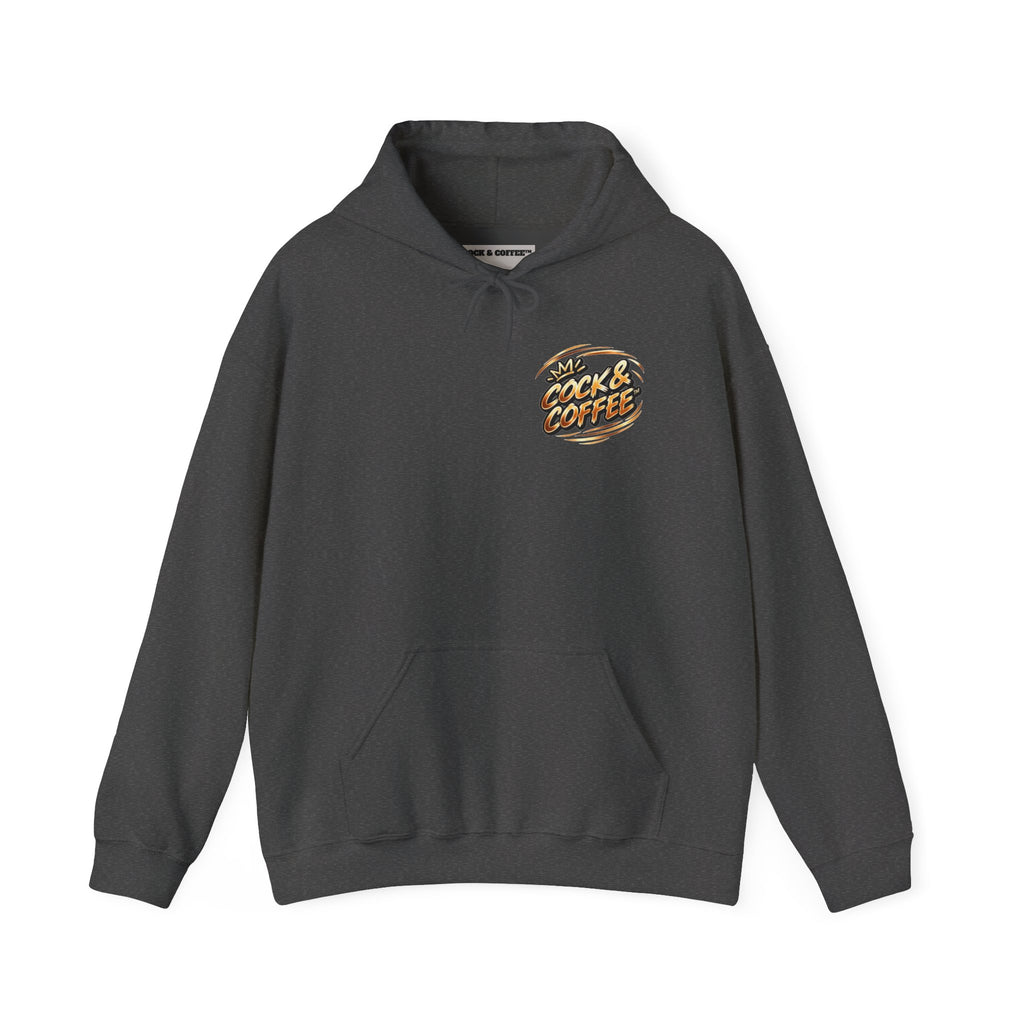 Hoodie - Retro 'Cock & Coffee' Chest Logo Sweatshirt