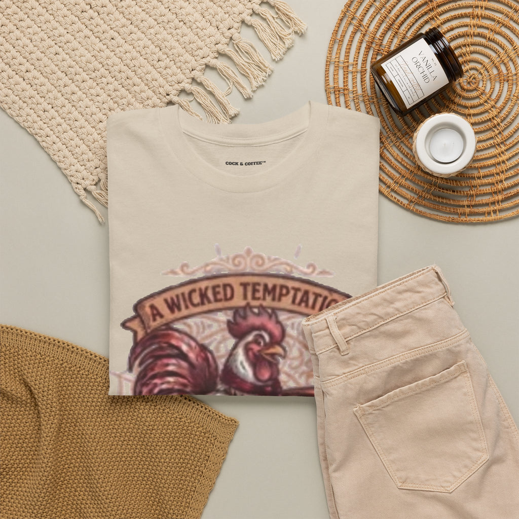 Rooster Coffee Tee — "A Wicked Temptation in Every Drip"