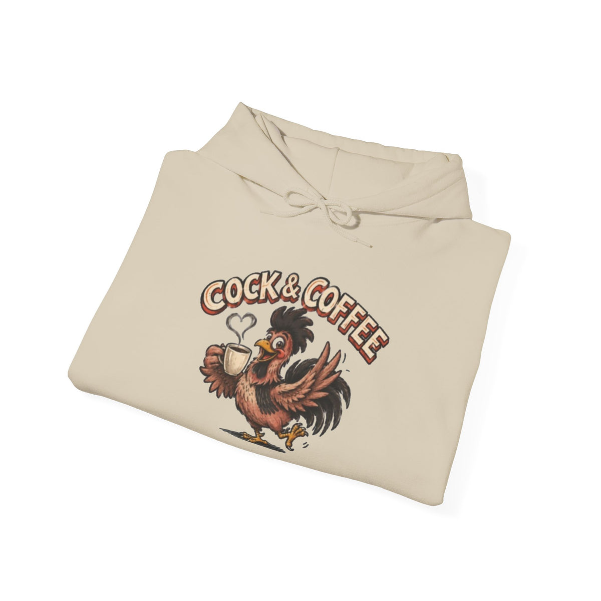 Cock & Coffee Hoodie — Rooster Coffee Graphic Hoodie (Do You Want Cream or No Cream?)