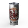 Rooster Coffee Tumbler — "A Wicked Temptation in Every Drip" 20oz Stainless Travel Mug