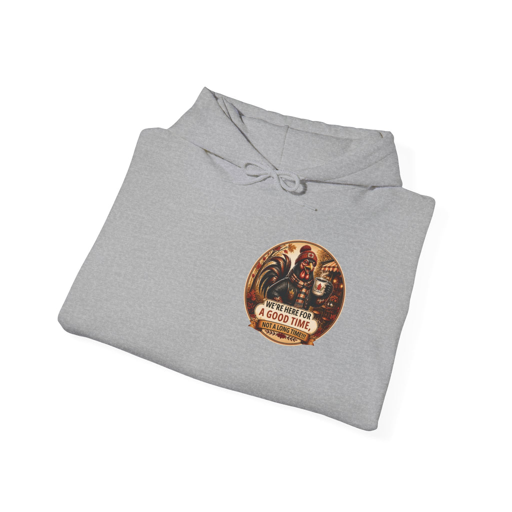 Retro Carnival Hoodie – “We’re Here for a Good Time” Vintage Fair Graphic
