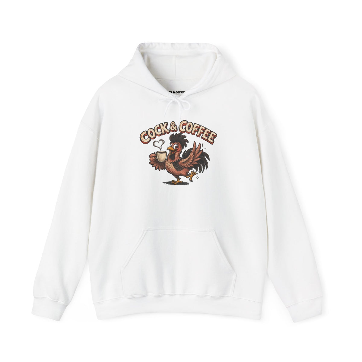 Cock & Coffee Hoodie — Rooster Coffee Graphic Hoodie (Do You Want Cream or No Cream?)
